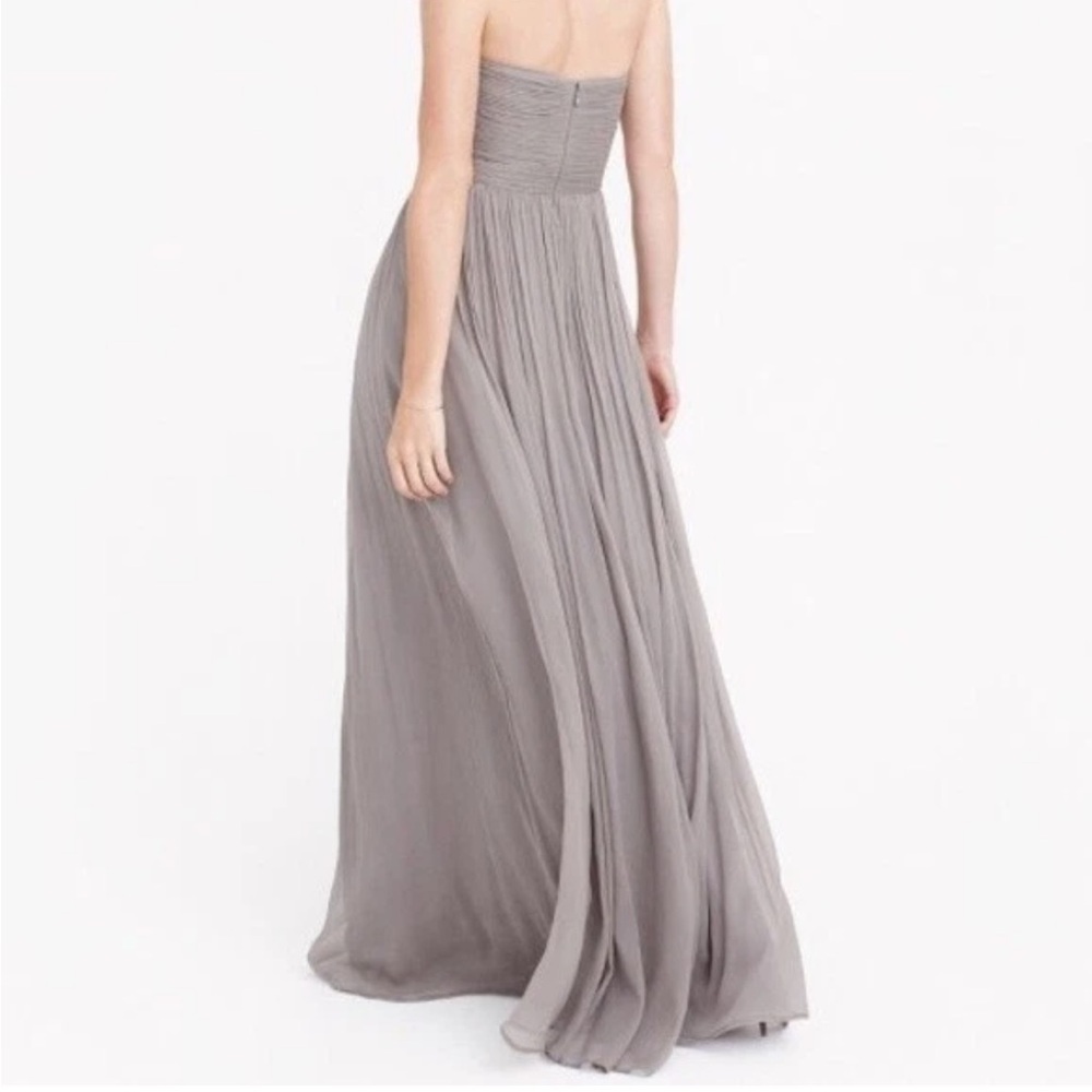 Elegant, bridesmaids Jcrew Strapless Gray Gown - Picture 2 of 5